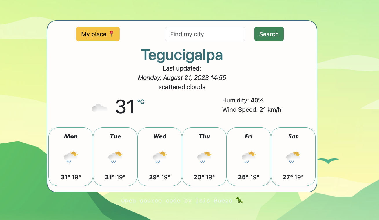 Weather application preview